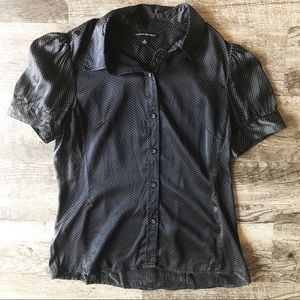 Banana Republic Silk Polka Dot Button Up Blouse